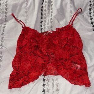 Red Lace Tank Top